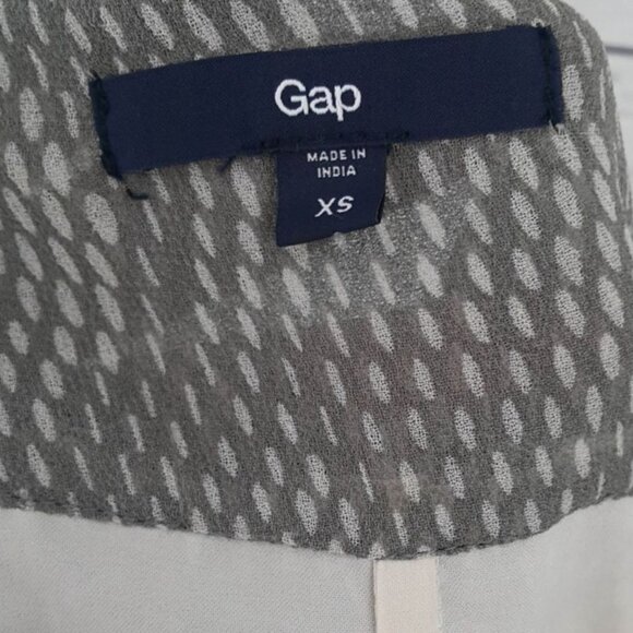 Gap Womens Career Sleeveless Top XS Beige Patterned Scoop Neck Asymmetrical - Picture 5 of 6